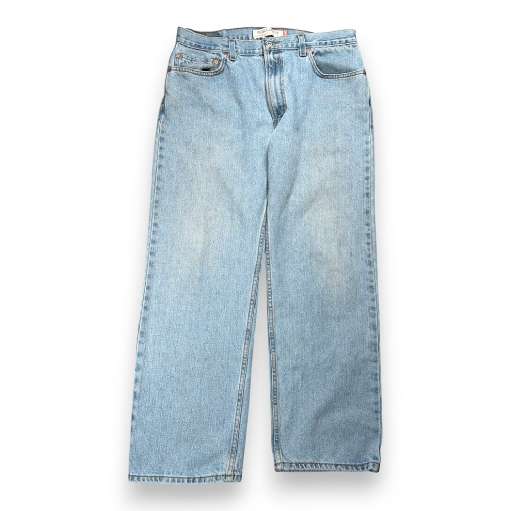 Vintage 505 Levis Jeans Mens 34x29 Blue Regular Straight Light Wash Denim Y2K
